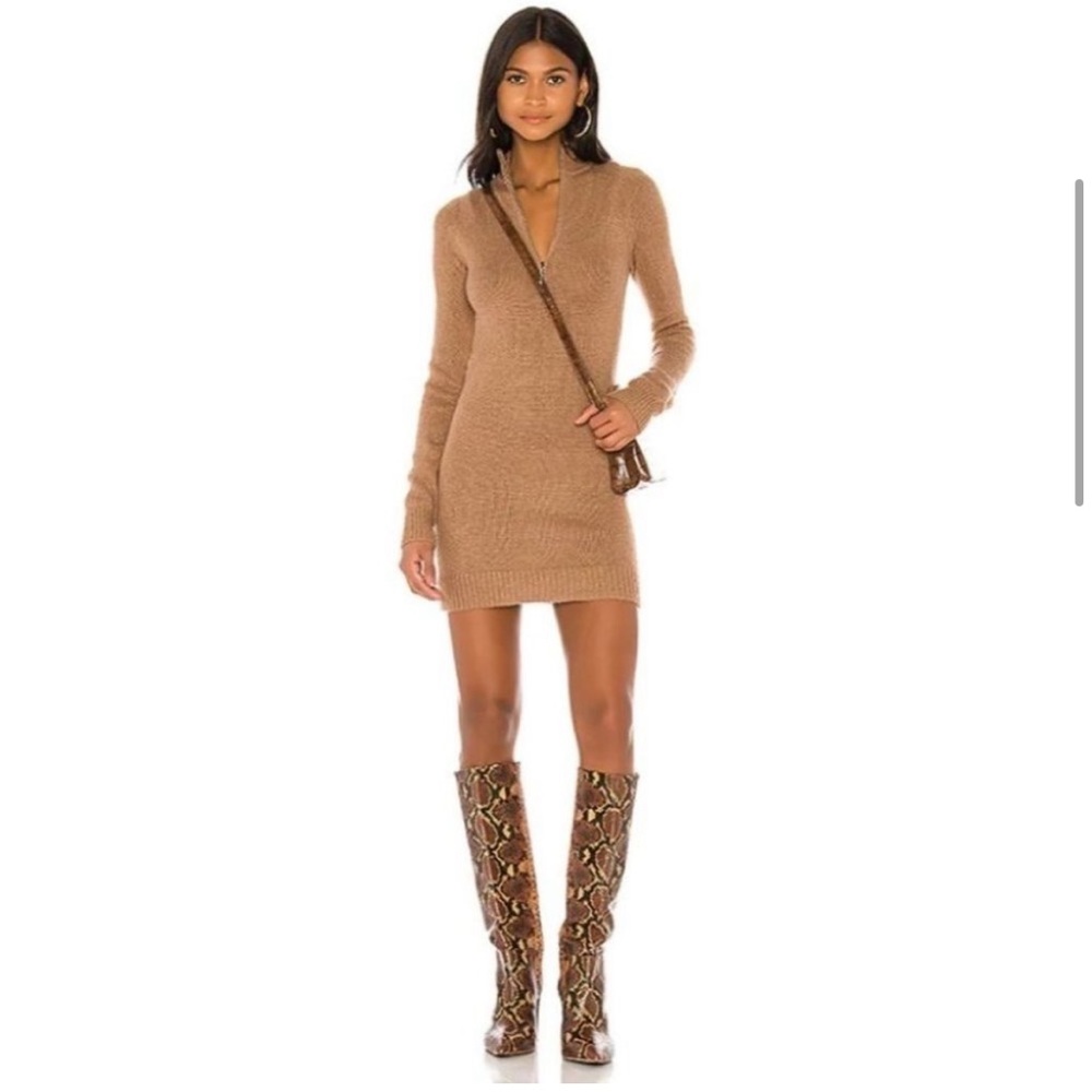 Lovers & Friends Anthea Sweater Dress in Camel
